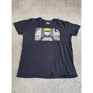 Naruto Shippuden Shirt Mens XL Black Naruto Uzumaki Anime Graphic Tee Top